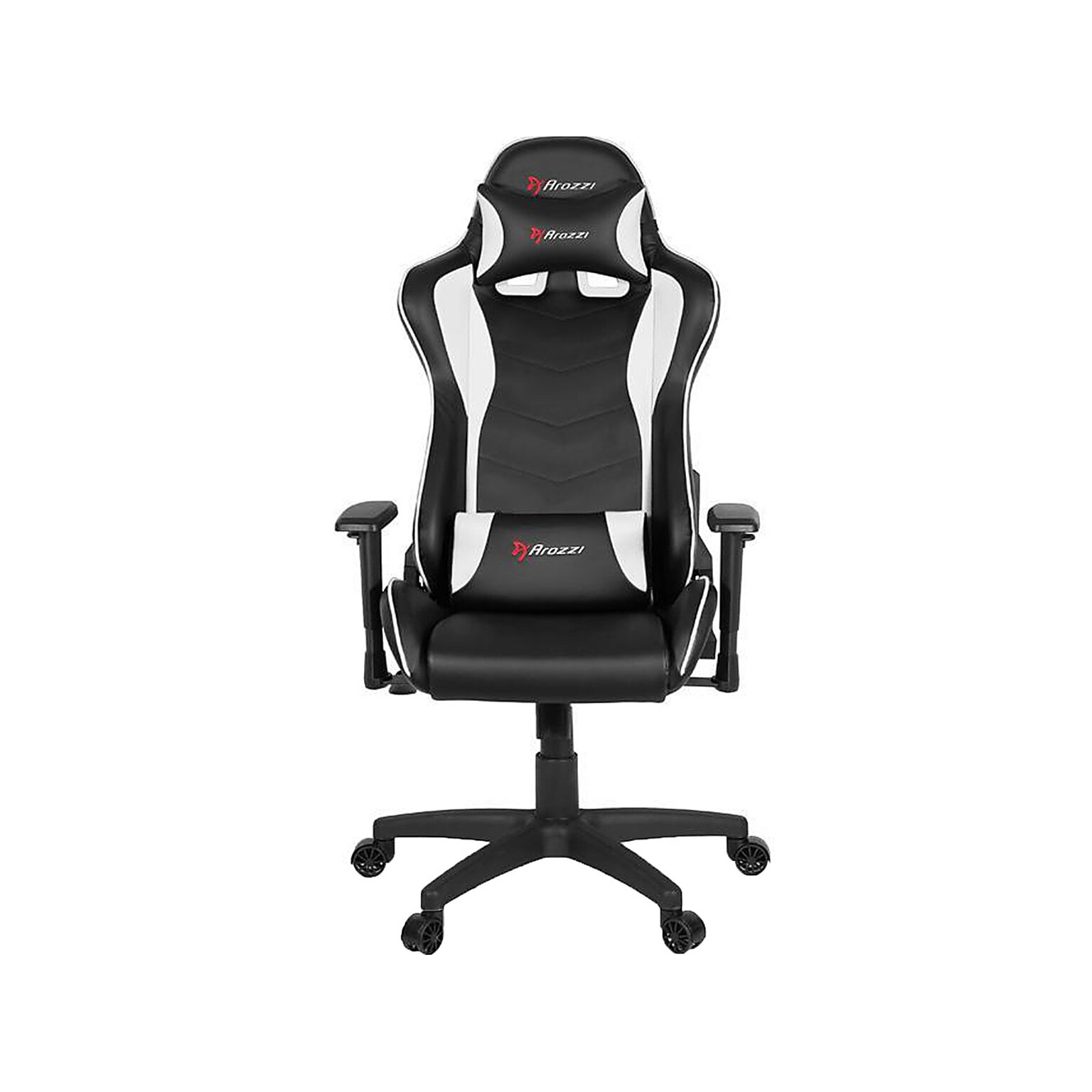 Arozzi Forte Polyurethane Ergonomic Racing Gaming Chair, Black/White (FORTE-WHITE)