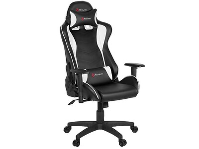 Arozzi Forte Polyurethane Ergonomic Racing Gaming Chair, Black/White (FORTE-WHITE)
