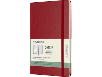 2021-2022 Moleskine 5 x 8.25 Academic Weekly Planner, Scarlet Red (856255)