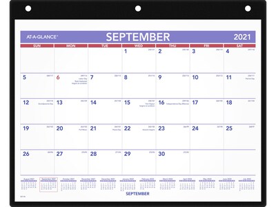 2021-2022 AT-A-GLANCE 8.25 x 11 Academic Monthly Calendar, Small, White (SK7-00-22)