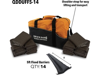 Quick Dam Duffel Bag Flood Control Kit, 14 Pieces (QKDQDDUFF514)