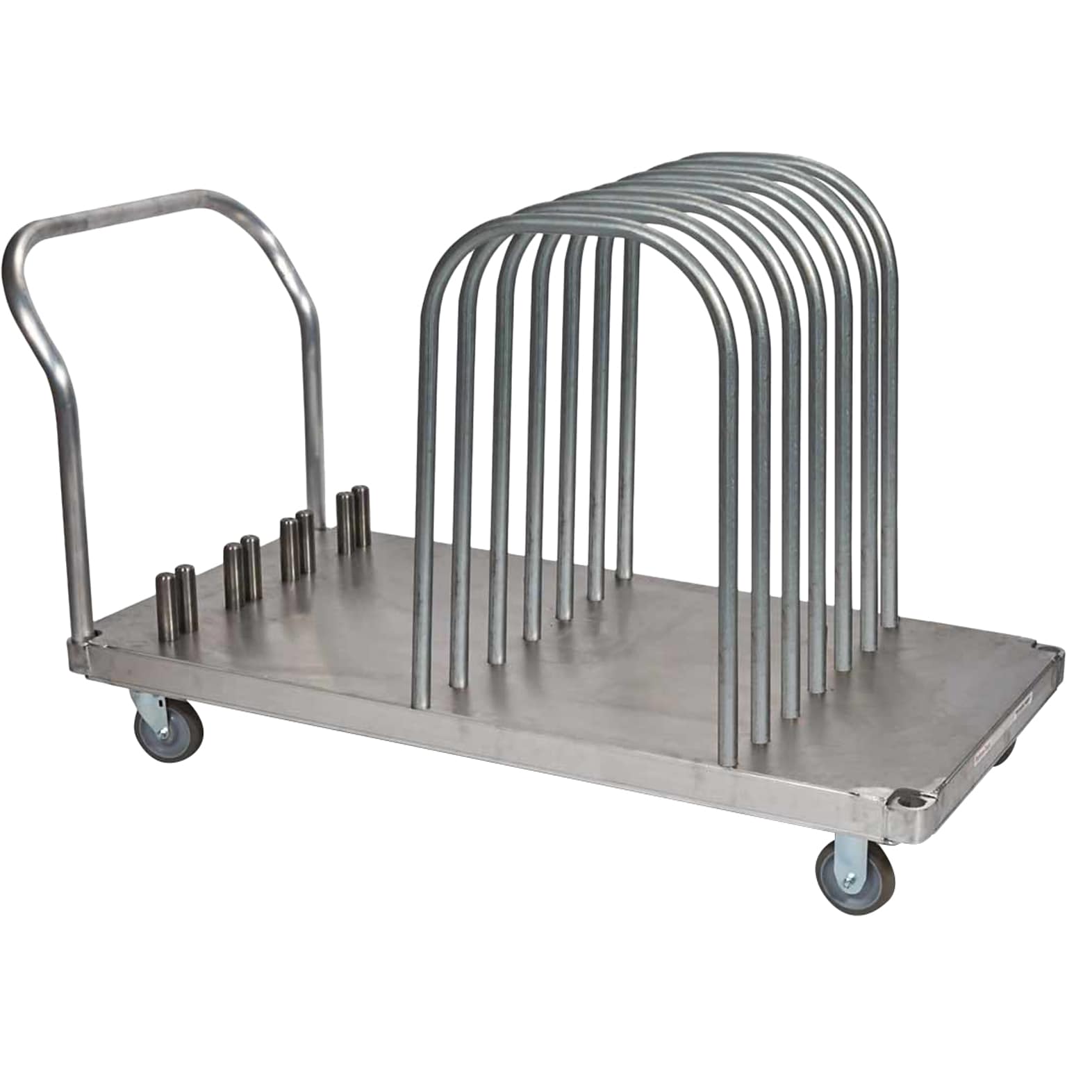 Quick Dam Flood Gate Aluminum Mobile Utility Cart with Front Swivel Wheels, Silver (QDFGFC)