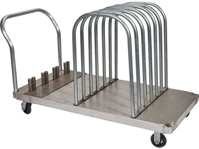 Quick Dam Flood Gate Aluminum Mobile Utility Cart with Front Swivel Wheels, Silver (QDFGFC)