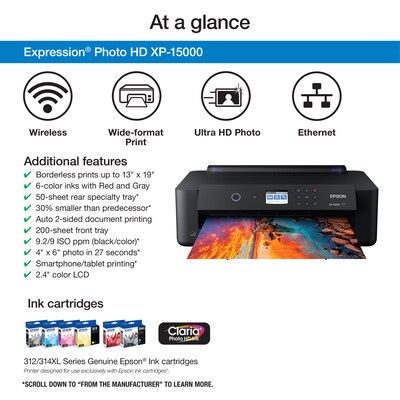 Epson Expression Photo HD XP-15000 Wireless Wide-format Printer (C11CG43201)