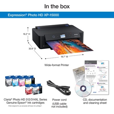 Epson Expression Photo XP-15000 Wireless Color Inkjet Printer, Single-Function, Print (9472517)