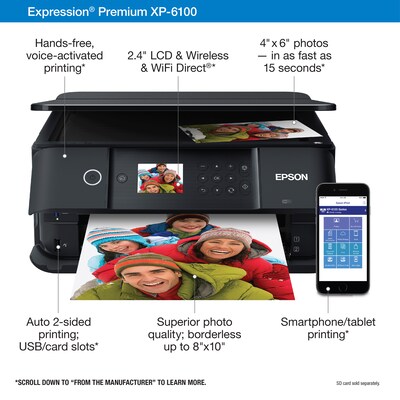 Epson Expression Premium XP-6100 Wireless Color Inkjet Small-In-One Printer