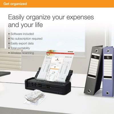 Epson ES-300WR Wireless Duplex Mobile Receipt & Document Scanner, Auto Doc Feeder