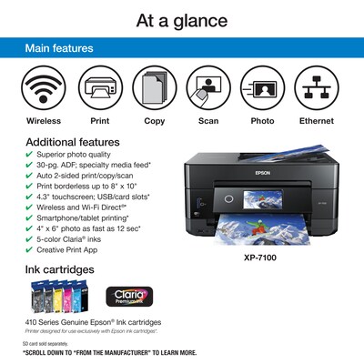 Epson Expression Premium XP-7100 Wireless Color Inkjet Small-In-One Printer
