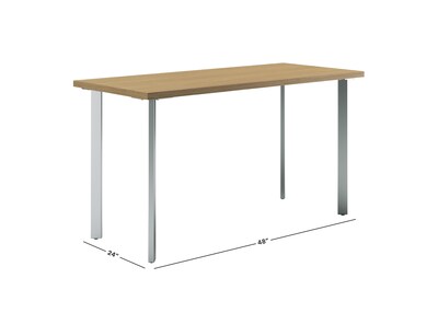 HON Coze 48"W Desk, Natural Recon and Silver (HONRPL2448N1P6)