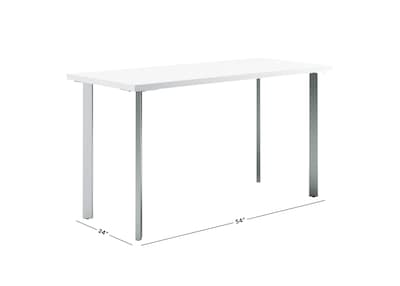 HON Coze 54"W Desk, Designer White and Silver (HONRPL2454DWP6)