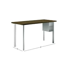 HON Coze 48W Desk w/U-Storage, Florence Walnut and Silver (HONRPL2448FWP6S)