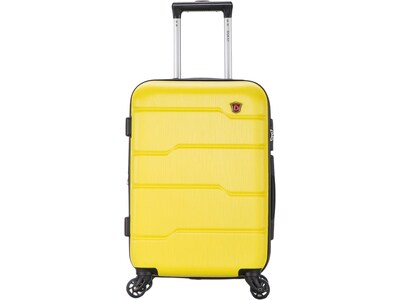 DUKAP RODEZ Plastic 4-Wheel Spinner Luggage, Yellow (DKROD00S-YEL)