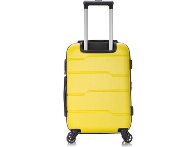 DUKAP Rodez 19.75" Hardside Suitcase, 4-Wheeled Spinner, TSA Checkpoint Friendly, Yellow (DKROD00S-YEL)