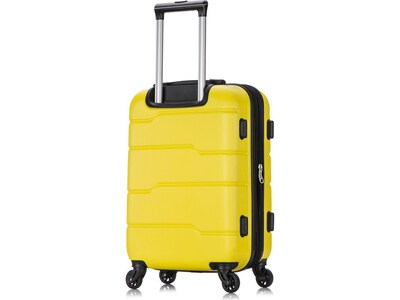 DUKAP RODEZ Plastic 4-Wheel Spinner Luggage, Yellow (DKROD00S-YEL)