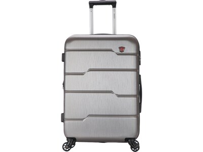 DUKAP Rodez 23.75 Hardside Suitcase, 4-Wheeled Spinner, TSA Checkpoint Friendly, Silver (DKROD00M-C