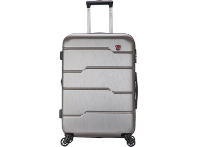 DUKAP Rodez 23.75" Hardside Suitcase, 4-Wheeled Spinner, TSA Checkpoint Friendly, Silver (DKROD00M-COA)