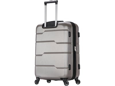 DUKAP Rodez 23.75" Hardside Suitcase, 4-Wheeled Spinner, TSA Checkpoint Friendly, Silver (DKROD00M-COA)
