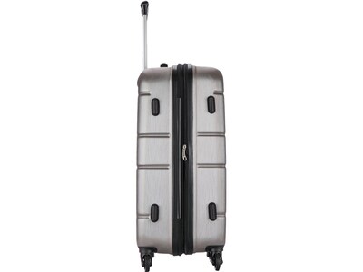 DUKAP Rodez 23.75" Hardside Suitcase, 4-Wheeled Spinner, TSA Checkpoint Friendly, Silver (DKROD00M-COA)