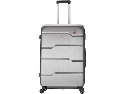 DUKAP Rodez 27.5 Hardside Suitcase, 4-Wheeled Spinner, TSA Checkpoint Friendly, Silver (DKROD00L-CO