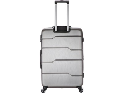 DUKAP Rodez 28" Hardside Suitcase, 4-Wheeled Spinner, TSA Checkpoint Friendly, Silver (DKROD00L-COA)