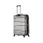 DUKAP RODEZ Large Plastic 4-Wheel Spinner Luggage, Silver (DKROD00L-COA)
