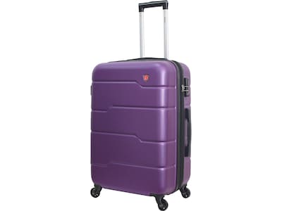DUKAP RODEZ Plastic 4-Wheel Spinner Luggage, Purple (DKROD00L-PUR)