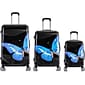 InUSA Prints ABS/PC 4-Wheel Spinner Luggage Set, Black Butterfly (IUAPCSML-BBU)