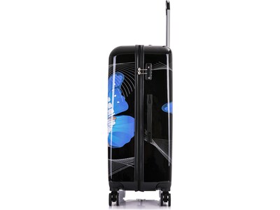 InUSA Hardside Butterfly Suitcase, 4-Wheeled Spinner, TSA Checkpoint Friendly, Black Butterfly (IUAPCSML-BBU)