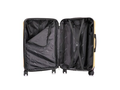 DUKAP Zonix 22.05" Hardside Carry-On Suitcase, 4-Wheeled Spinner, Mustard (DKZON00S-MUS)