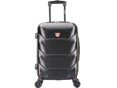 DUKAP Zonix 20 Hardside Carry-On Suitcase, 4-Wheeled Spinner, TSA Checkpoint Friendly, Black (DKZON