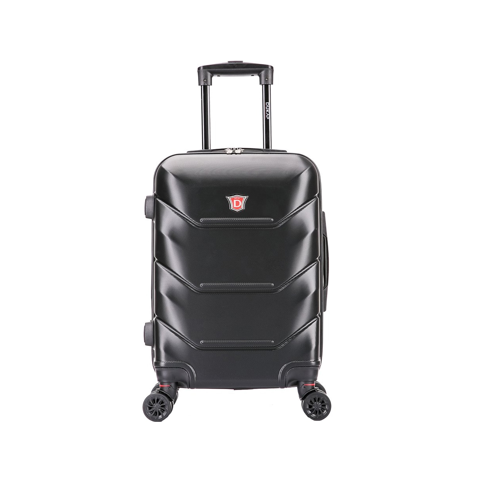 DUKAP Zonix 22.05 Hardside Carry-On Suitcase, 4-Wheeled Spinner, Black (DKZON00S-BLK)