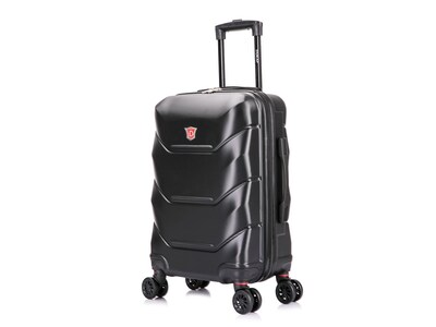 DUKAP Zonix 22.05" Hardside Carry-On Suitcase, 4-Wheeled Spinner, Black (DKZON00S-BLK)