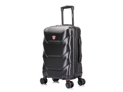 DUKAP Zonix 20 Hardside Carry-On Suitcase, 4-Wheeled Spinner, TSA Checkpoint Friendly, Black (DKZON