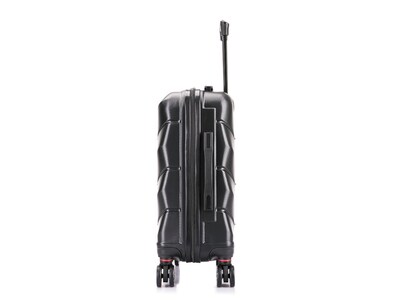 DUKAP Zonix 22.05" Hardside Carry-On Suitcase, 4-Wheeled Spinner, Black (DKZON00S-BLK)