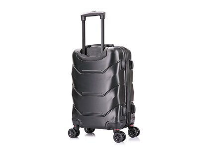 DUKAP Zonix 20" Hardside Carry-On Suitcase, 4-Wheeled Spinner, TSA Checkpoint Friendly, Black (DKZON00S-BLK)