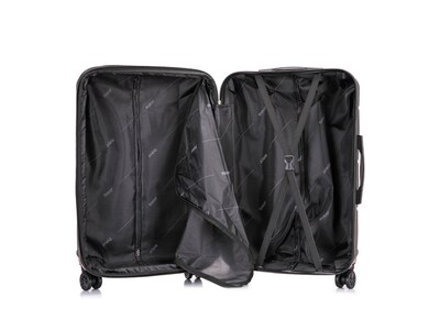 DUKAP Zonix 22.05" Hardside Carry-On Suitcase, 4-Wheeled Spinner, Black (DKZON00S-BLK)