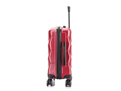 DUKAP Zonix 20" Hardside Carry-On Suitcase, 4-Wheeled Spinner, TSA Checkpoint Friendly, Wine (DKZON00S-WIN)