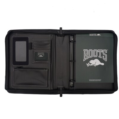 ROOTS 73 Executive Padfolio with Zipper Closure, Black (RQ7911)