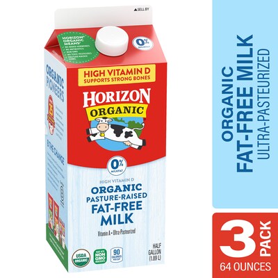 Horizon Organic Fat Free Milk, 64 oz., 3/Pack (902-00489)