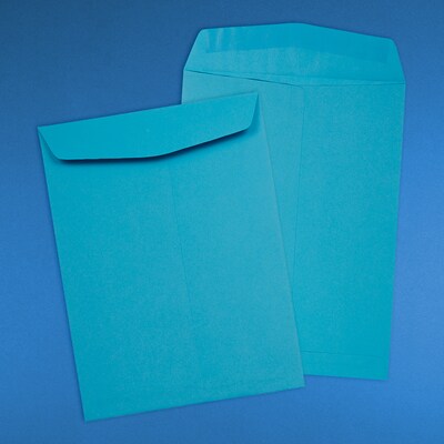 JAM Paper Open End Catalog Envelope, 9" x 12", Blue, 50/Pack (80386I)