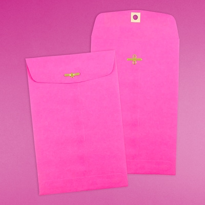 JAM Paper 6" x 9" Open End Catalog Colored Envelopes with Clasp Closure, Ultra Fuchsia Pink, 10/Pack (900909024B)