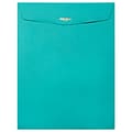 JAM Paper 9 x 12 Open End Catalog Colored Envelopes with Clasp Closure, Sea Blue Recycled, 10/Pack