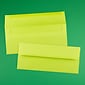 JAM Paper #10 Business Envelope, 4 1/8" x 9 1/2", Lime Green, 1000/Carton (71091B)