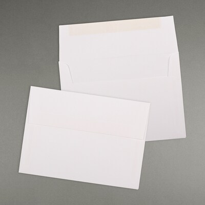 JAM Paper A7 Strathmore Invitation Envelopes, 5.25 x 7.25, Bright White Linen, 50/Pack (191189I)