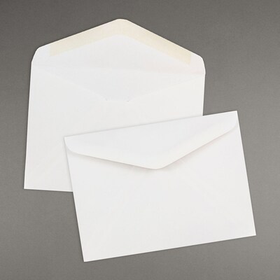 JAM Paper A7 Invitation Envelopes with V-Flap, 5.25 x 7.25, White, Bulk 250/Box (4023210H)