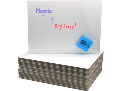 Flipside Magnetic Mobile Dry-Erase Whiteboard, 0.75' x 1', 24/Pack (12477)