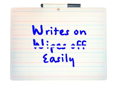 Flipside Dry-Erase Mobile Lined Whiteboard with Pen and Eraser, 0.75' x 1', 12/Pack (19134)
