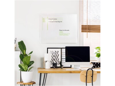 Viztex Glacier Glass Dry-Erase Whiteboard, 17" x 23" (FCVGM1723WG)
