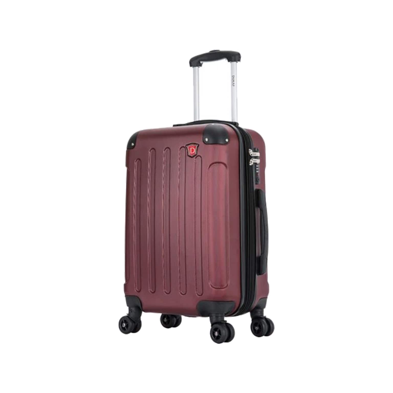 DUKAP Intely 19.5 Hardside Suitcase, 4-Wheeled Spinner, TSA Checkpoint Friendly, Wine (DKINT00S-WIN)
