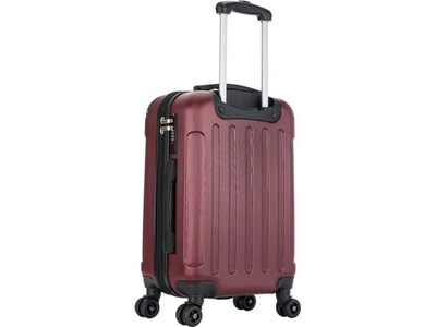 DUKAP Intely 19.5" Hardside Suitcase, 4-Wheeled Spinner, TSA Checkpoint Friendly, Wine (DKINT00S-WIN)
